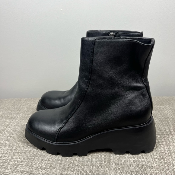 Naked Feet Xenus Platform Leather Boot Black Grunge Goth Size 8.5 Festival Chunk - Picture 13 of 14